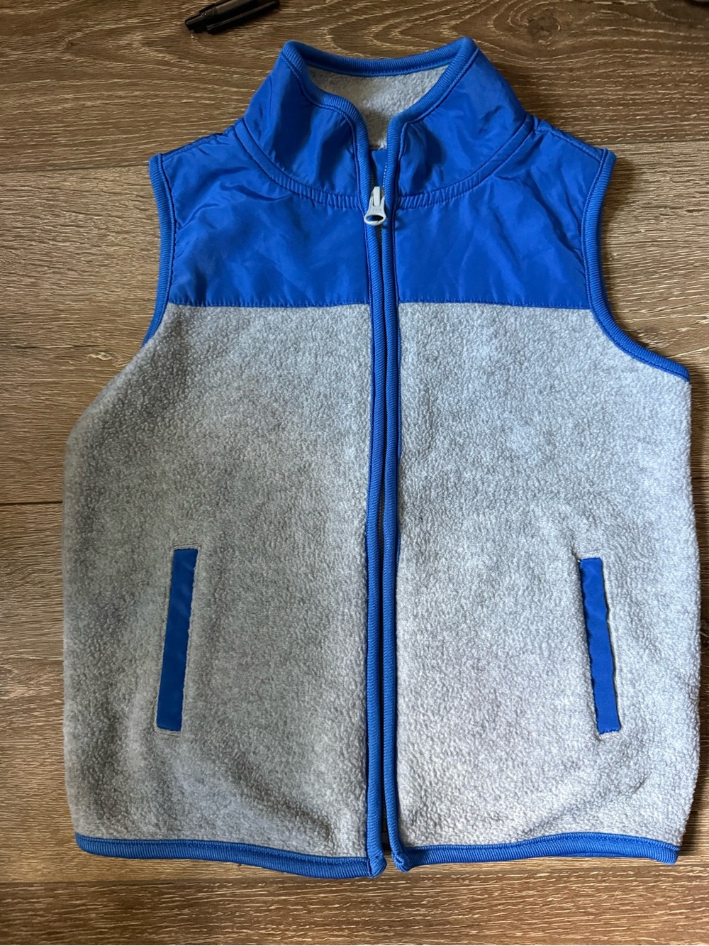 Old Navy Blue and Gray Fleece Vest - Kids Sleeveless Jacket